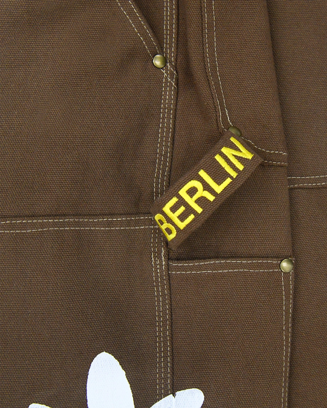 HAND PAINTED FLOWER CITY PANTS (BROWN) : THE MUSEUM VISITOR