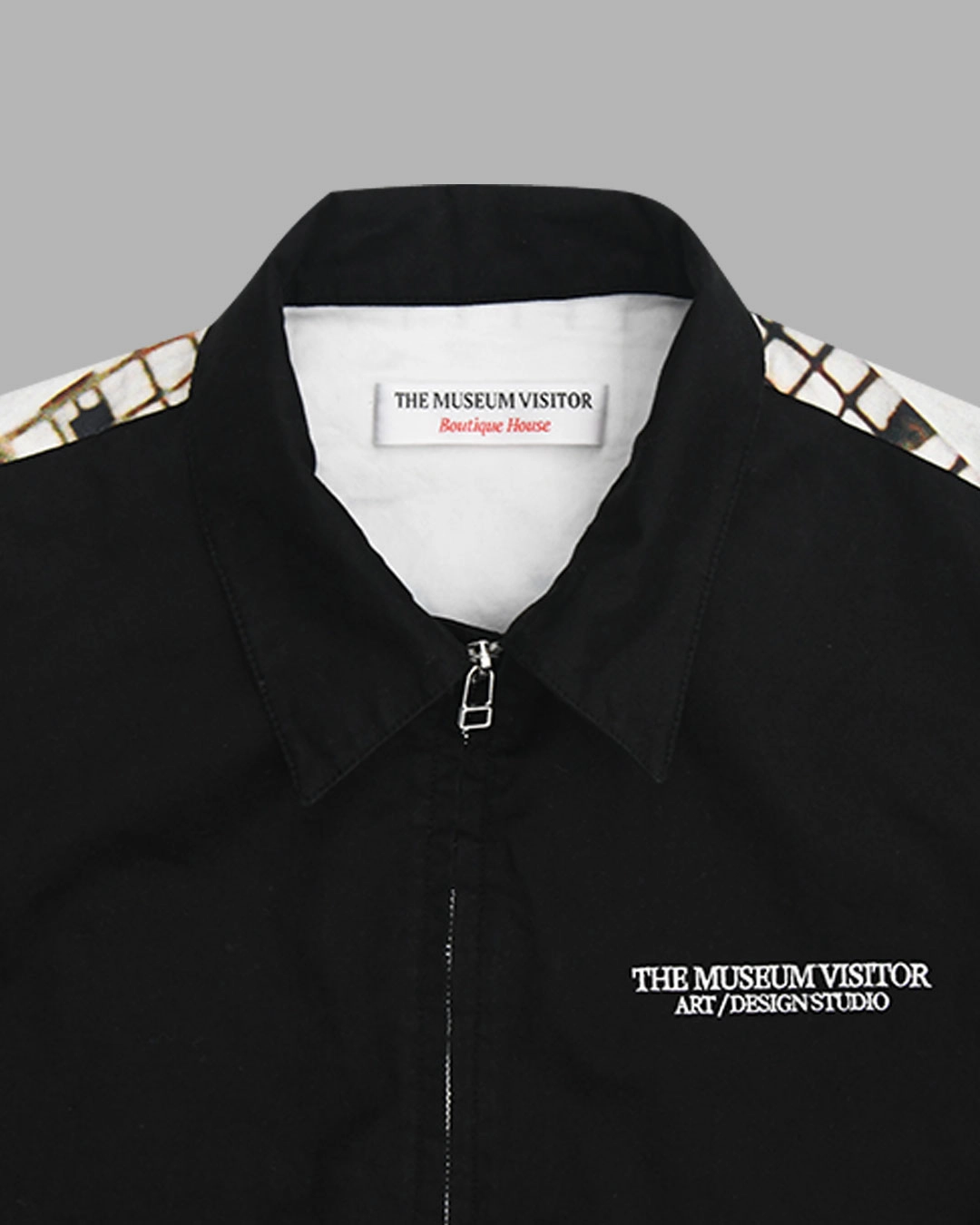 ◆THE MUSEUM VISITOR◆ BERLIN SUMMER JACKET BLACK 07363 GUT LIFE PAINTED COTTON WORK JACKET (BLACK) : THE MUSEUM VISITOR