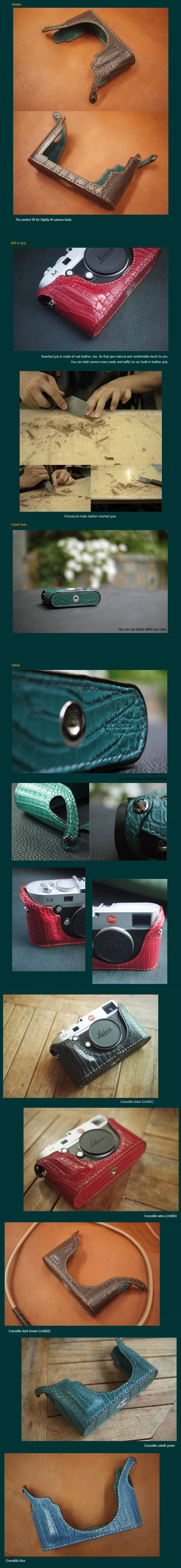 Leica M, M-P (typ240, 246, 262) Crocodile half case : LEICA CASES