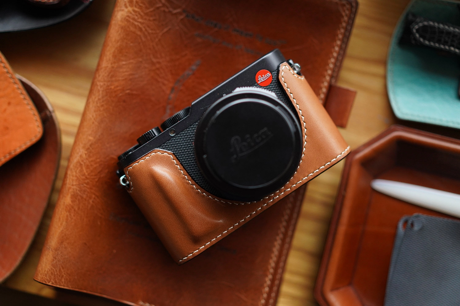 TP Handgemaakte Echt Lederen Full Camera Case Bag Cover Voor Leica D-LUX Typ 109 D-LUX7 Bruin Onderste Opening Versie
