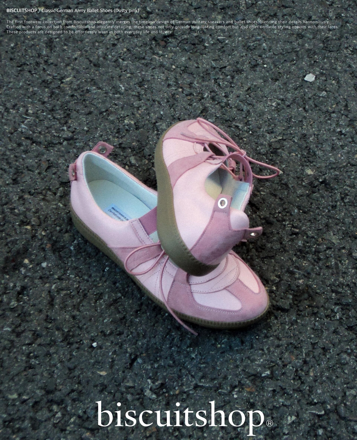Classic German Army Ballet Shoes (Dusty pink) : BISCUITSHOP