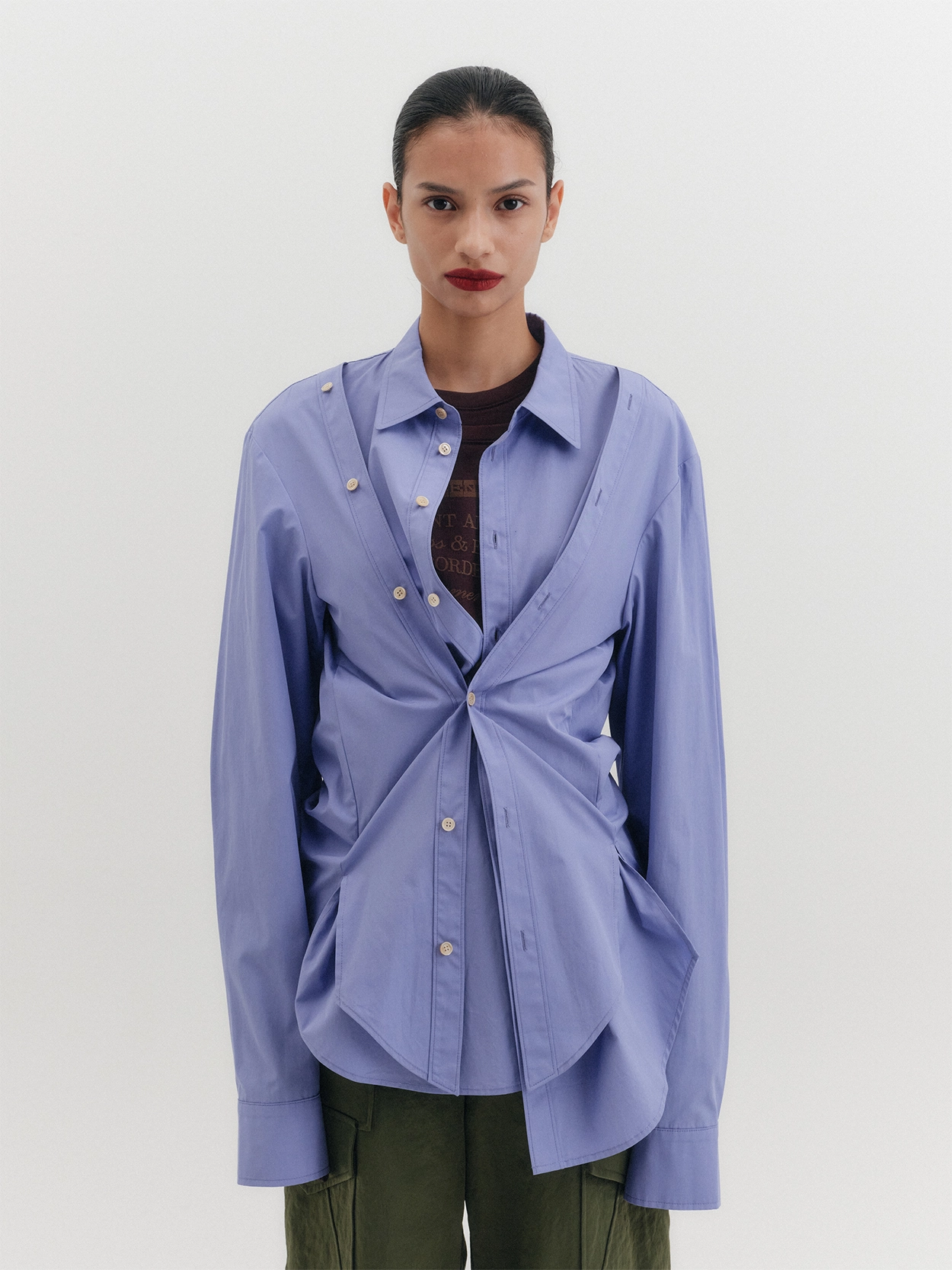 EENK ホワイト長袖シャツ アーペーセーA.P.C. コットンブロード長袖シャツ オフホワイト1