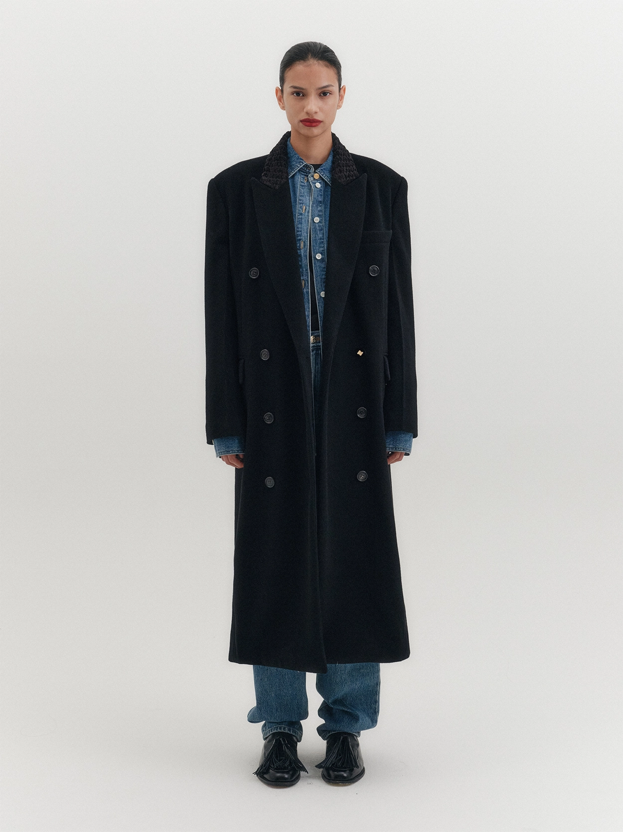 【EENK】ZILOUS Round Neck Coat 2colors ZILOUS Round Neck Coat - Beige/Black : EENK SHOP