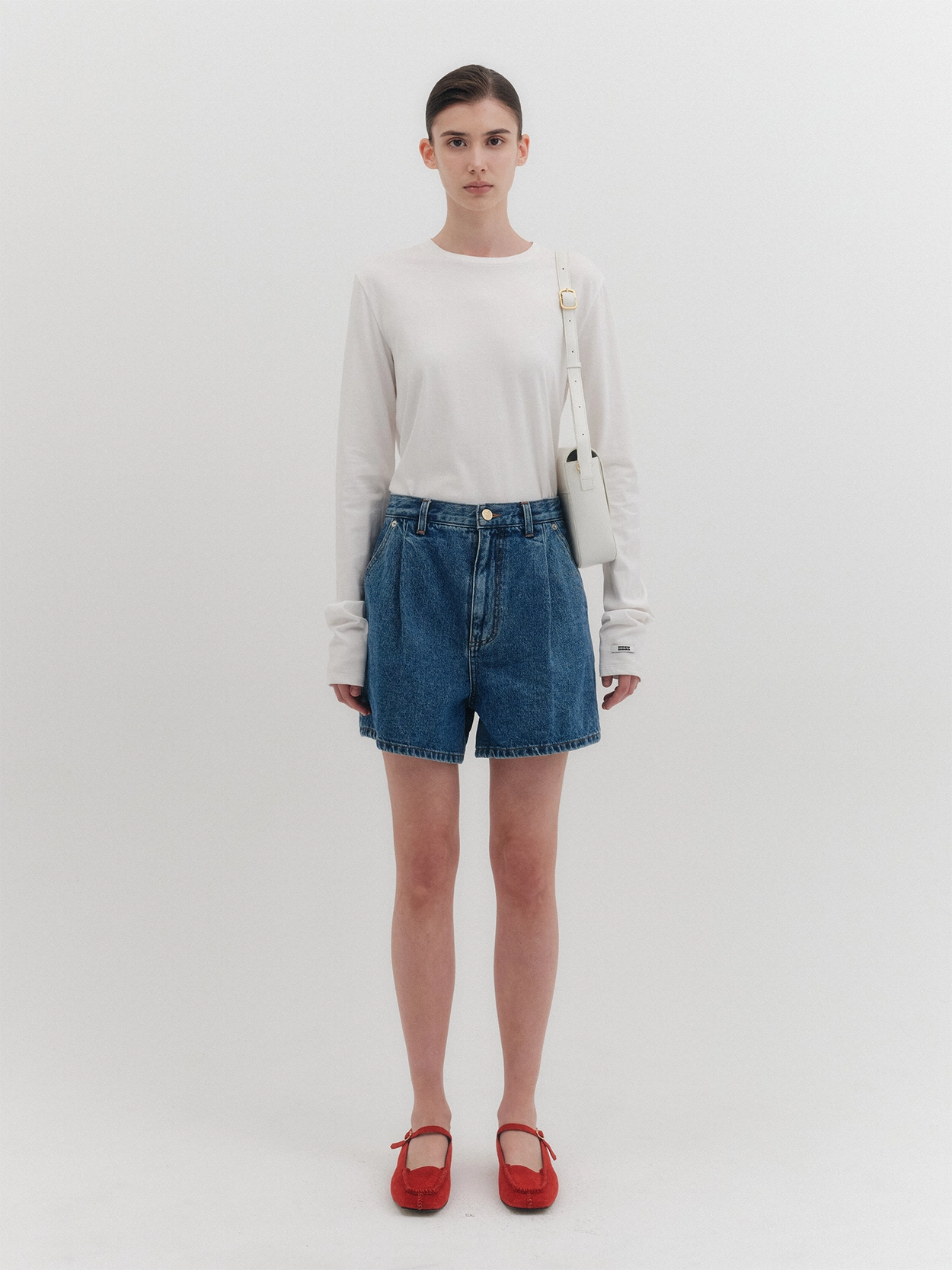 EENK★Suit Shorts with Front Slit(Navy)★半ズボン EENK SHOP
