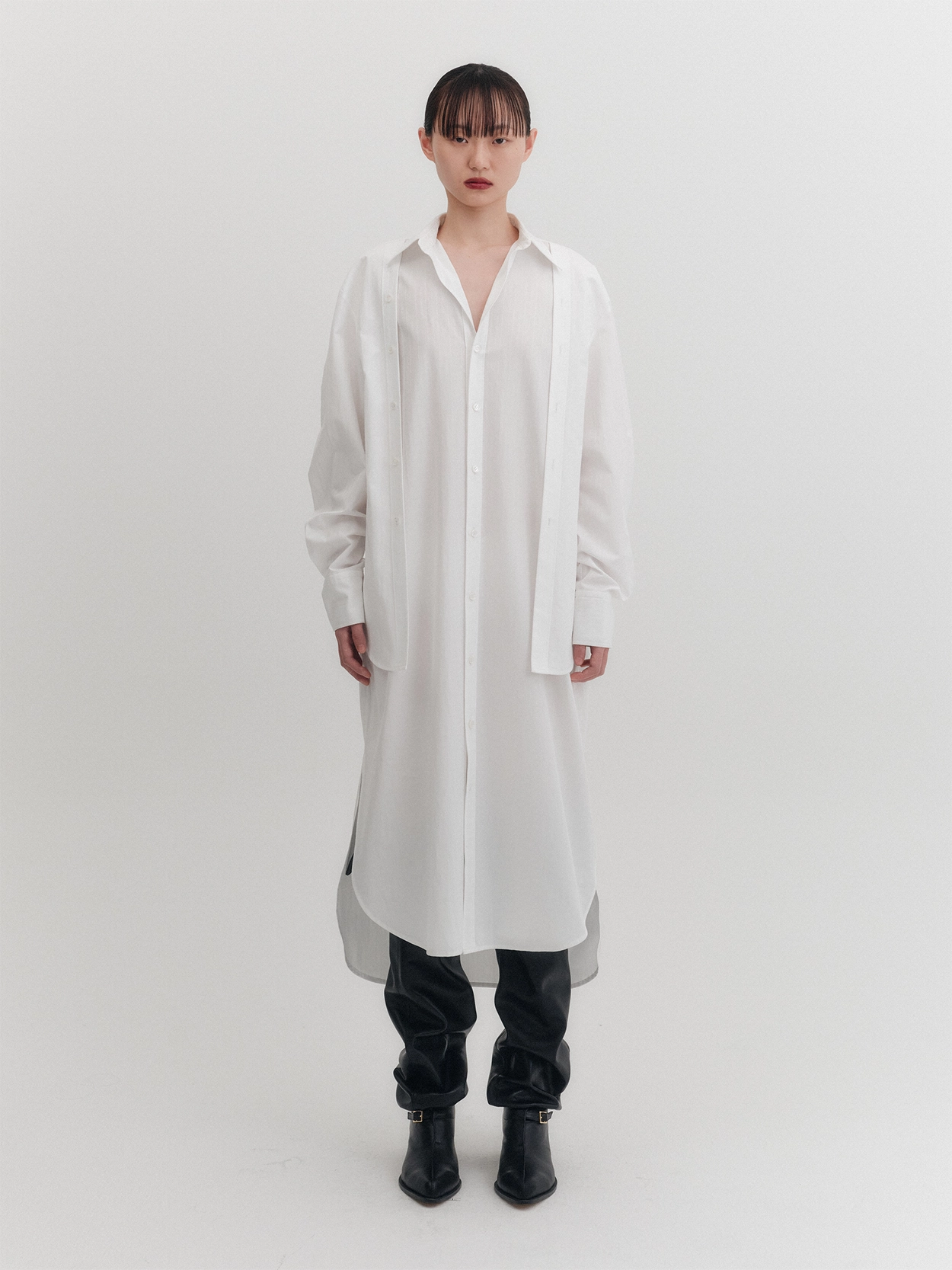 EENK ホワイト長袖シャツ MEN ハイテンションサッカートリコット 長袖シャツ ホワイト