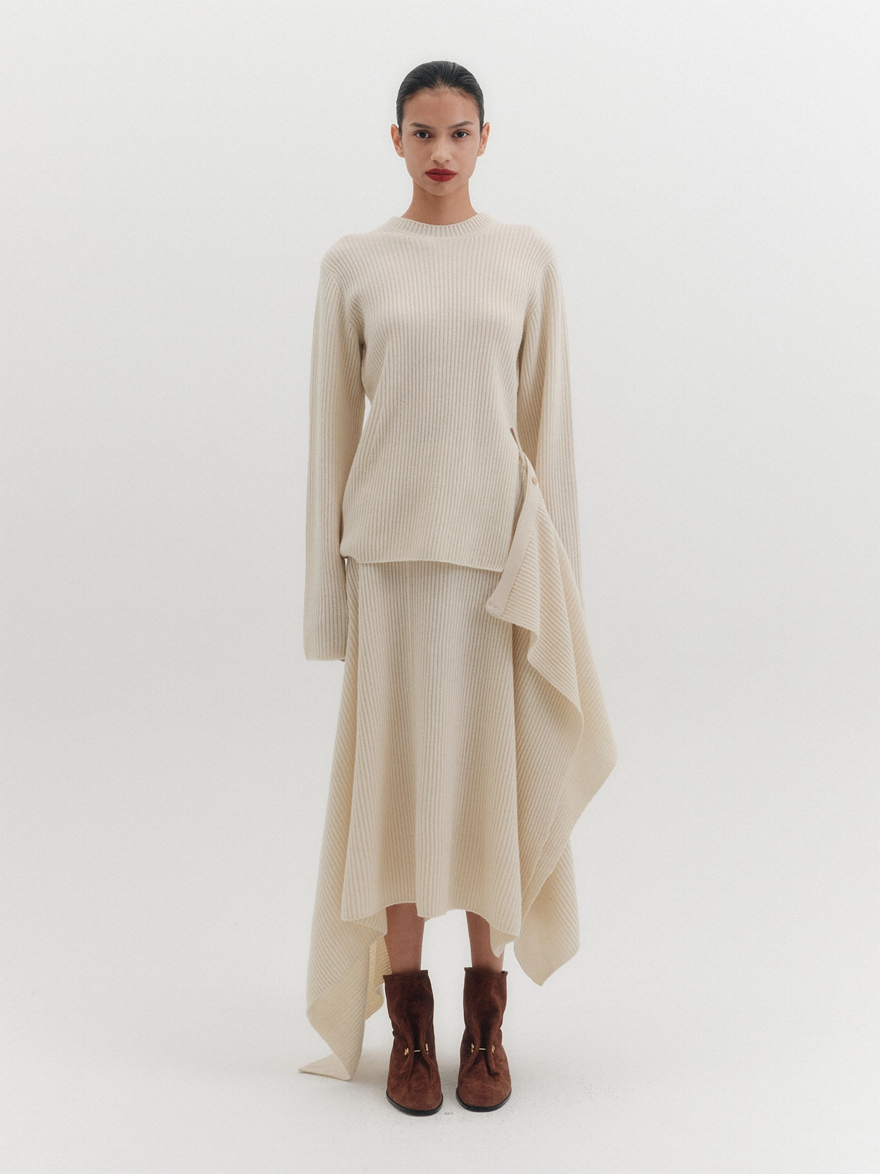 EENK☆25SS☆Straight Knit Skirt - Cream EENK SHOP