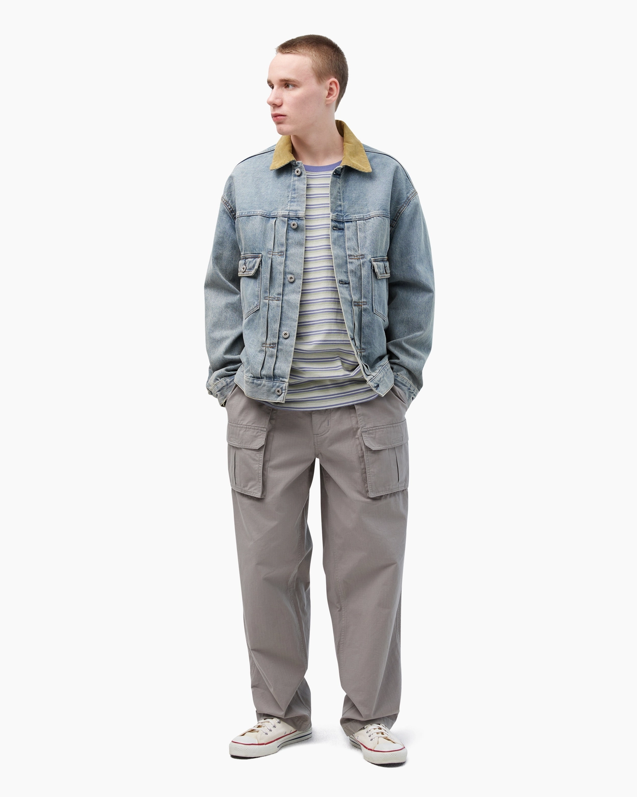 KHAKIS 카키스 24SS / WASHED DUNGAREE JACKET / MID BLUE : 굿스포츠 