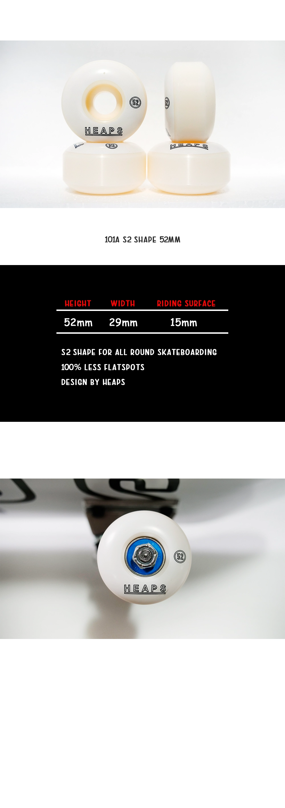 HEAPS ハードウィール 52mm HEAPS Logo 52mm wheels : 힙스 스케이트보드