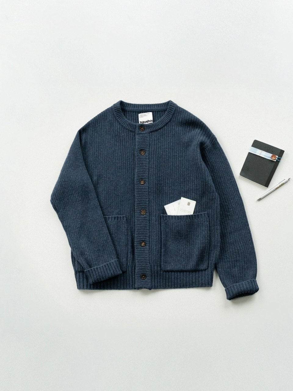 トップス Havehad Fine Wool BaseballCardigan (Navy トップス Havehad Fine Wool BaseballCardigan (Navy Fine Wool