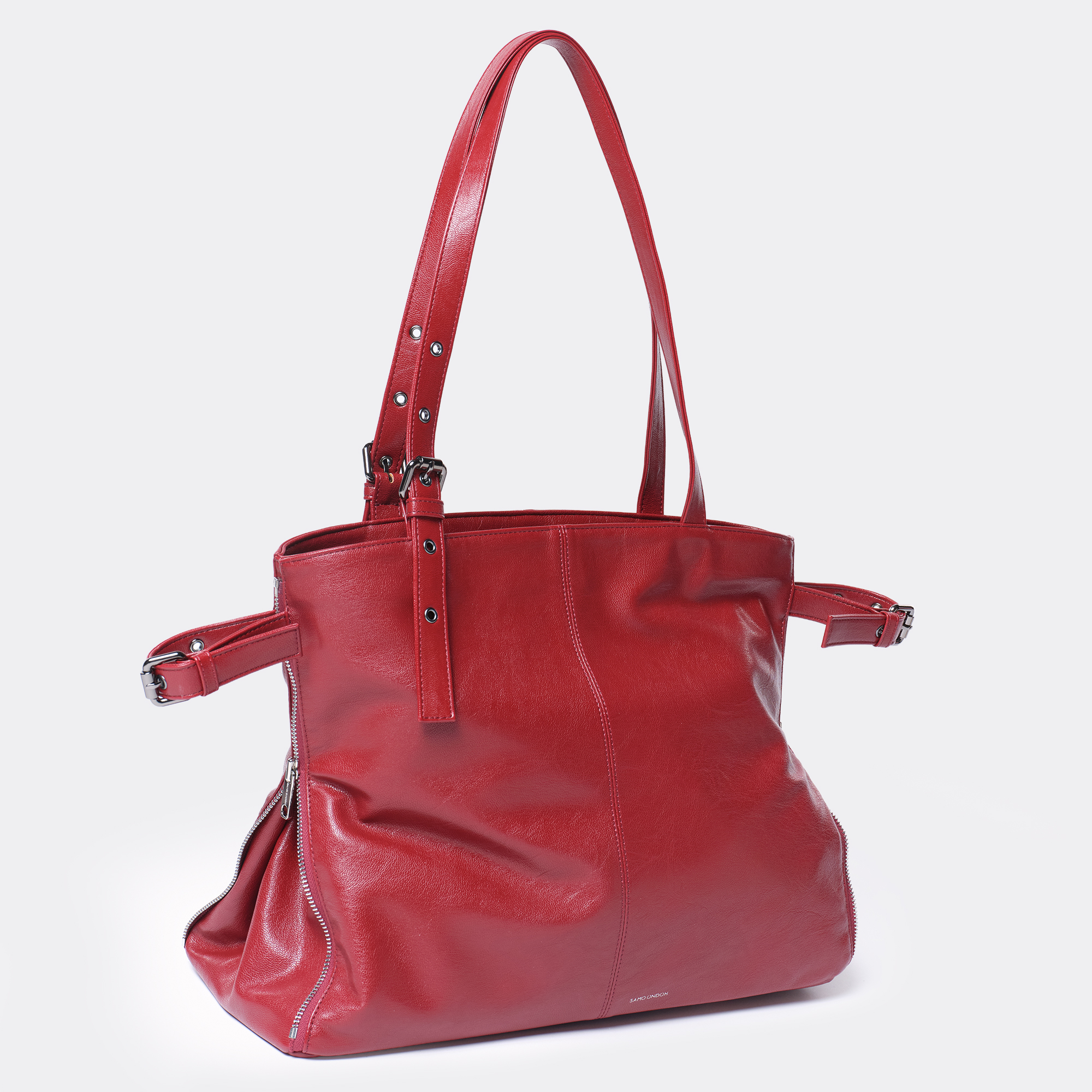 지퍼쇼퍼백 zipper shopper bag L goat red : SAMO ONDOH