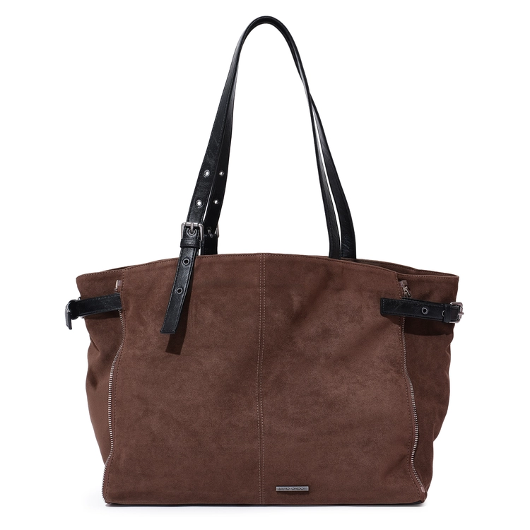 re-designed) 지퍼쇼퍼백 zipper shopper bag L suede brown