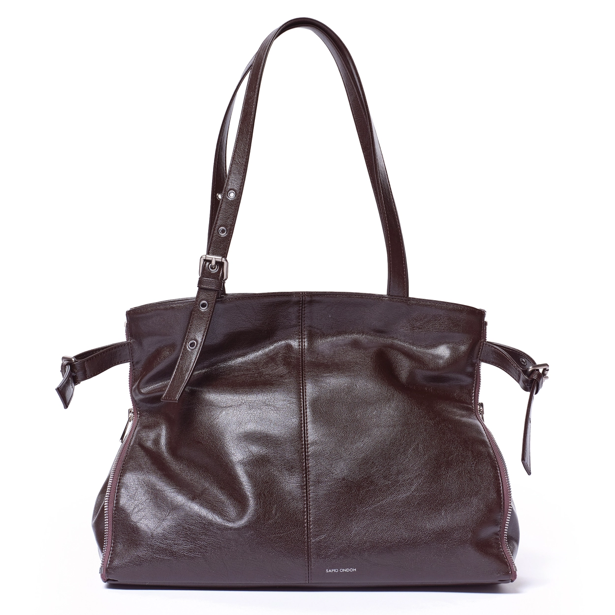 지퍼쇼퍼백 zipper shopper bag L goat chocolate : SAMO ONDOH