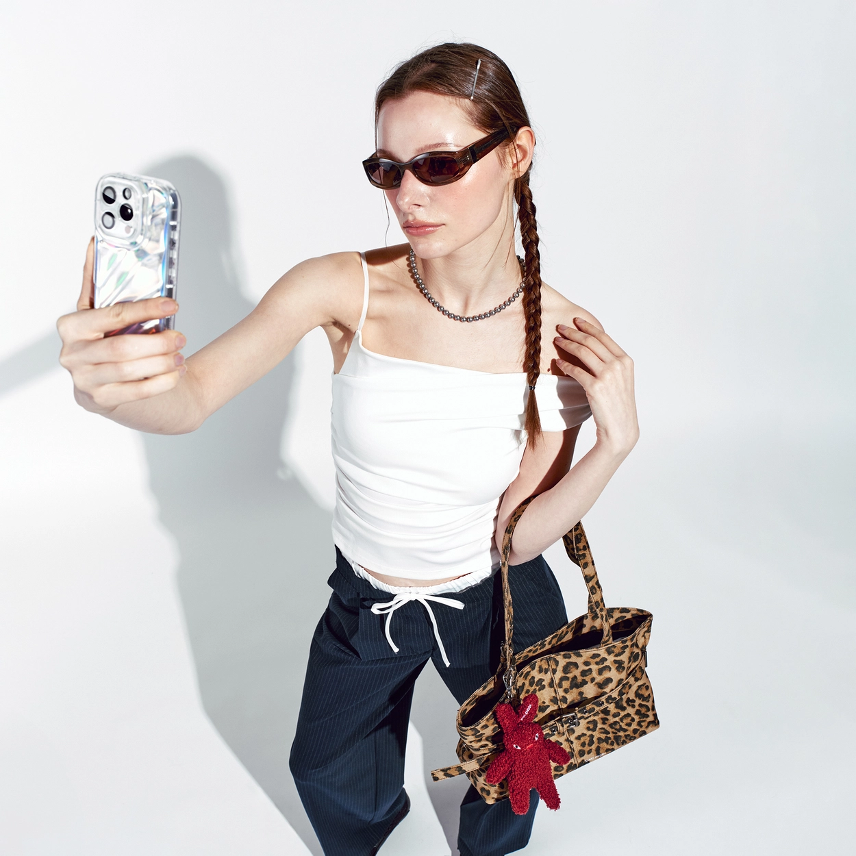 [SAMO ONDOH] Le Belt Bag M Denim Leopard ★人気★ SAMO ONDOH Le Belt Bag M Denim Leopard | Fits 13