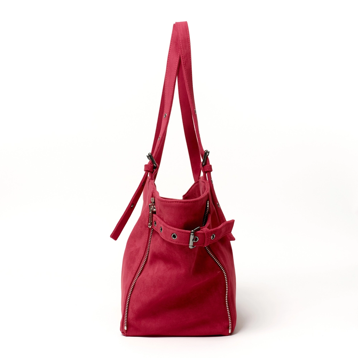 지퍼쇼퍼백 zipper shopper bag M suede red : SAMO ONDOH