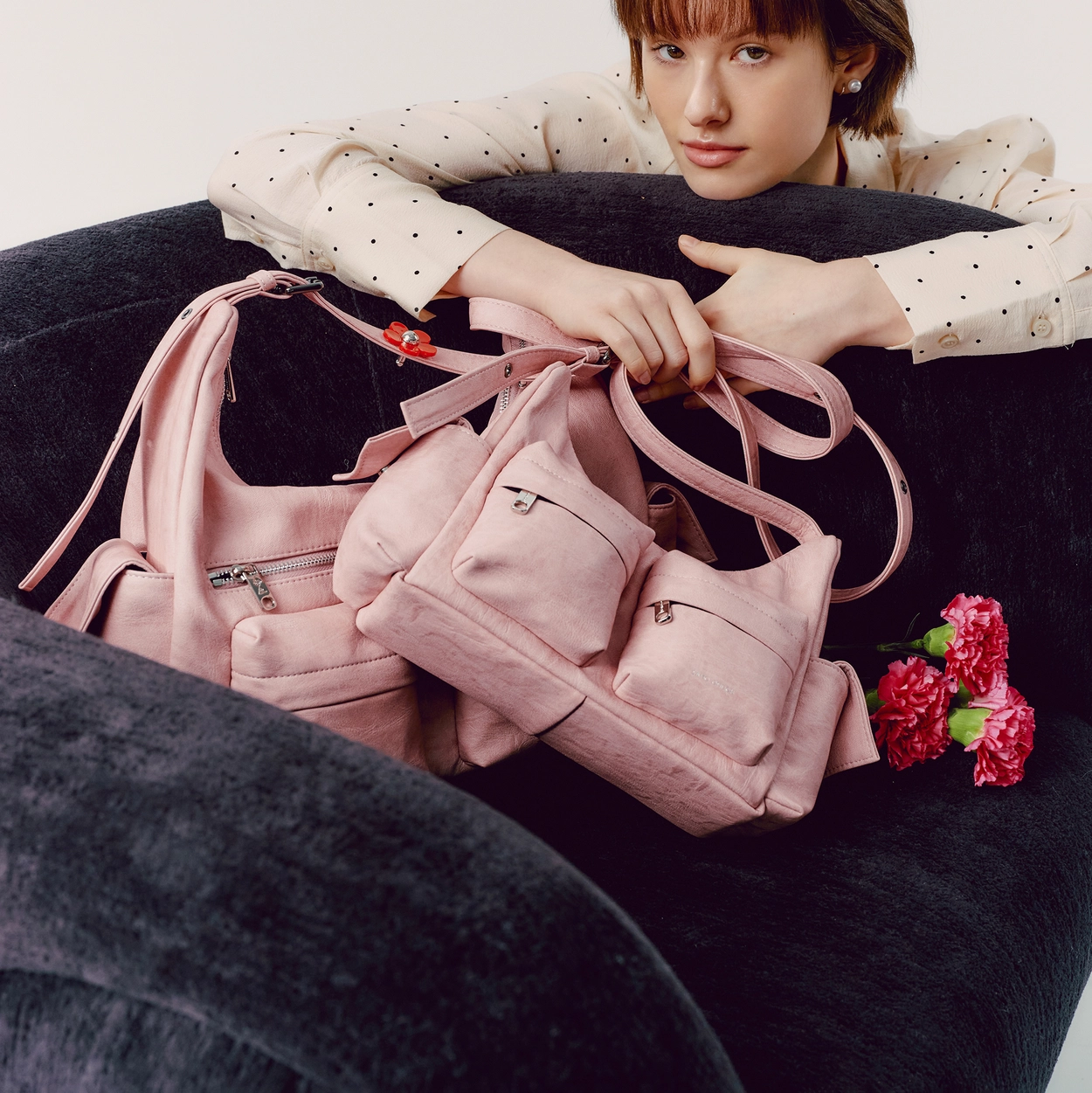 포켓 머그백 pocket mug bag L brushed pink : SAMO ONDOH