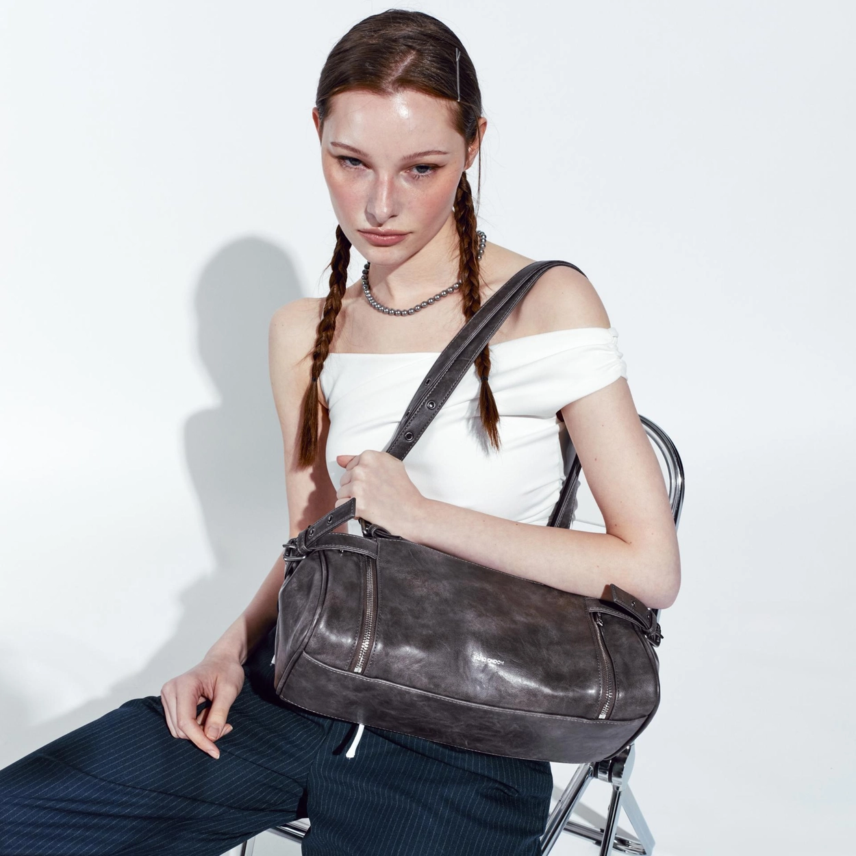 누벨백 nouvelle bag M baked gray : SAMO ONDOH