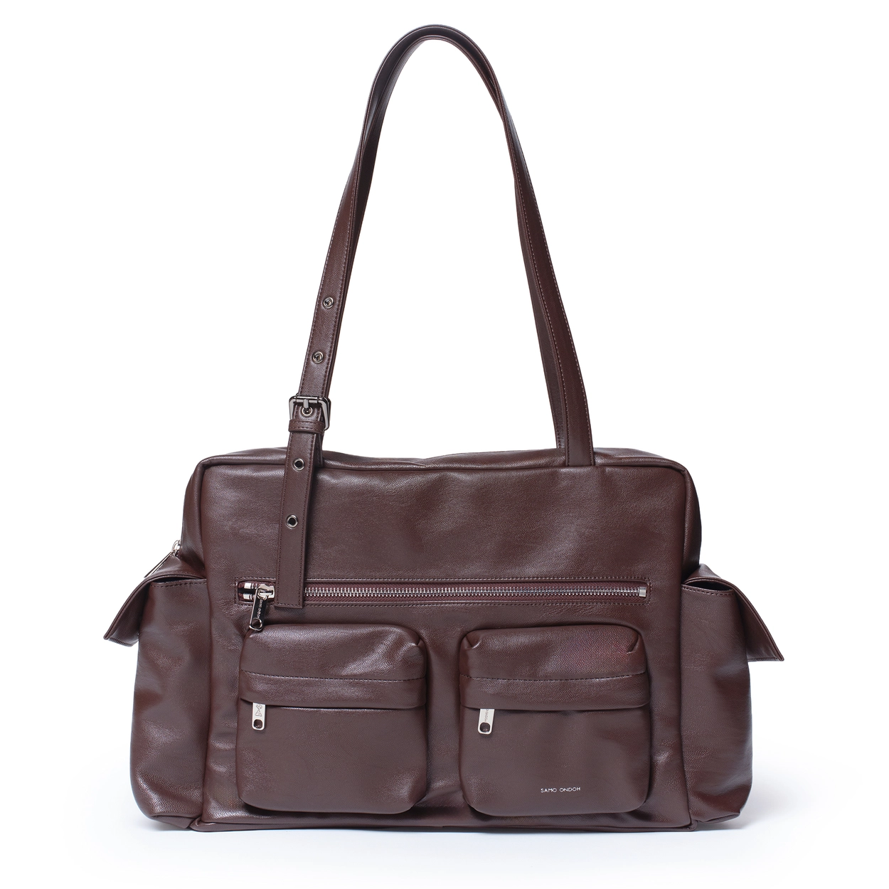 【SAMO ONDOH】 pocket utility bag L / 追跡付 pocket utility bag L nappa black