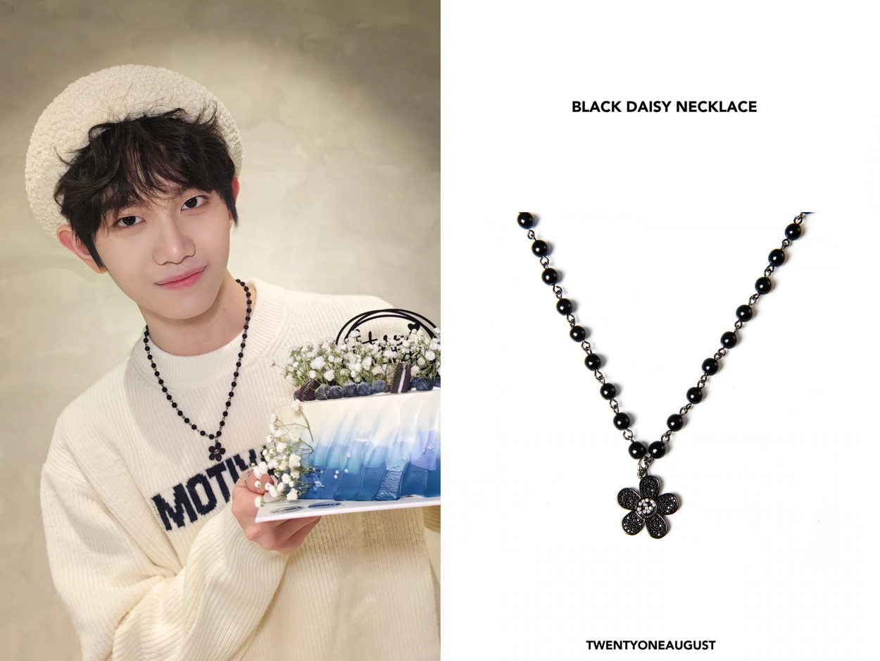 【twentyoneaugust】DAISY PEARL NECKLACE DIAMOND DAISY CHOKER - TWENTYONEAUGUST | 60% - Asian Fashion