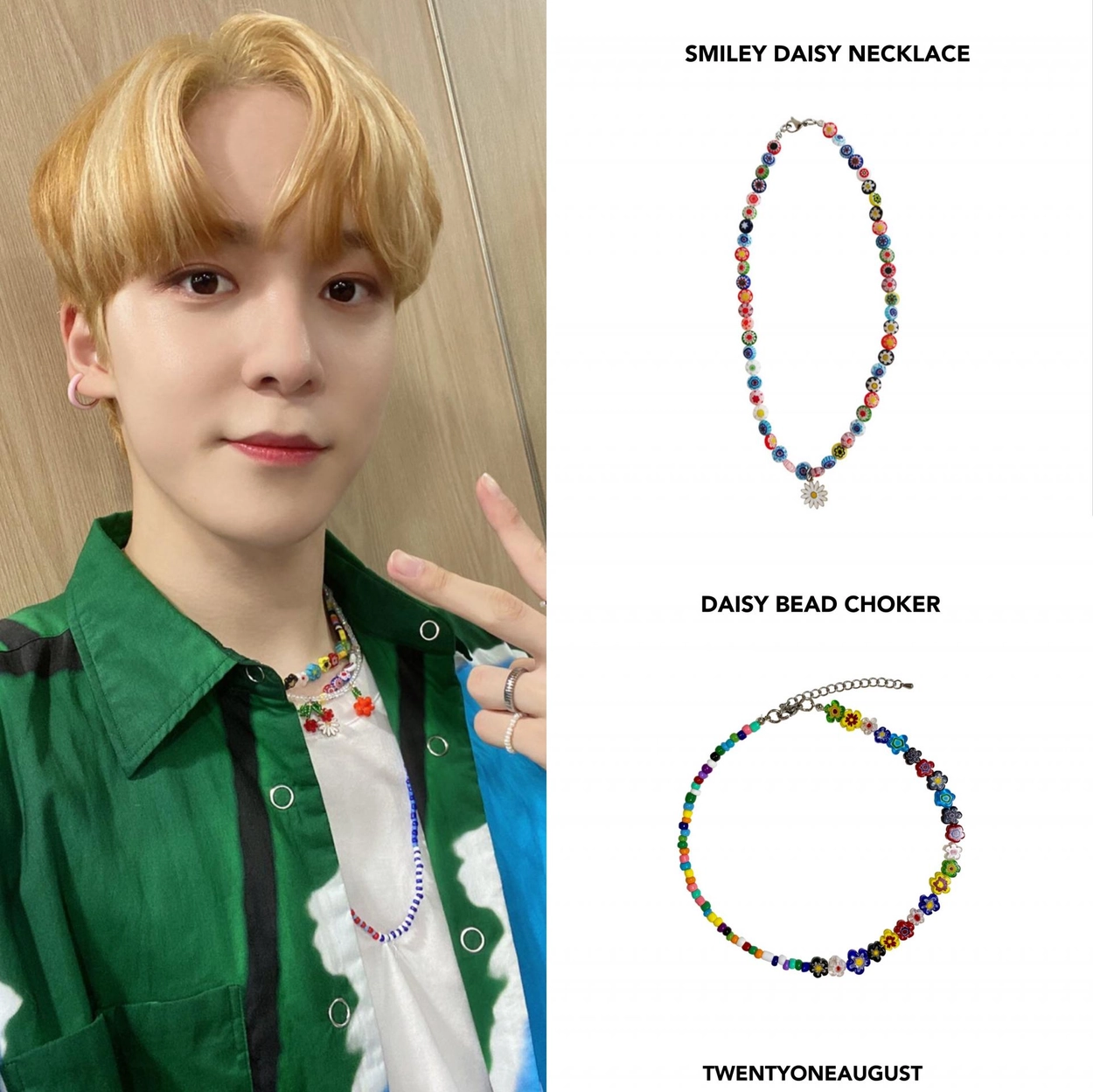 【TWENTYONEAUGUST】DAISY BEAD CHOKER▲IVE着用 TWENTYONEAUGUST】DAISY BEAD CHOKER△IVE着用 (TWENTYONEAUGUST