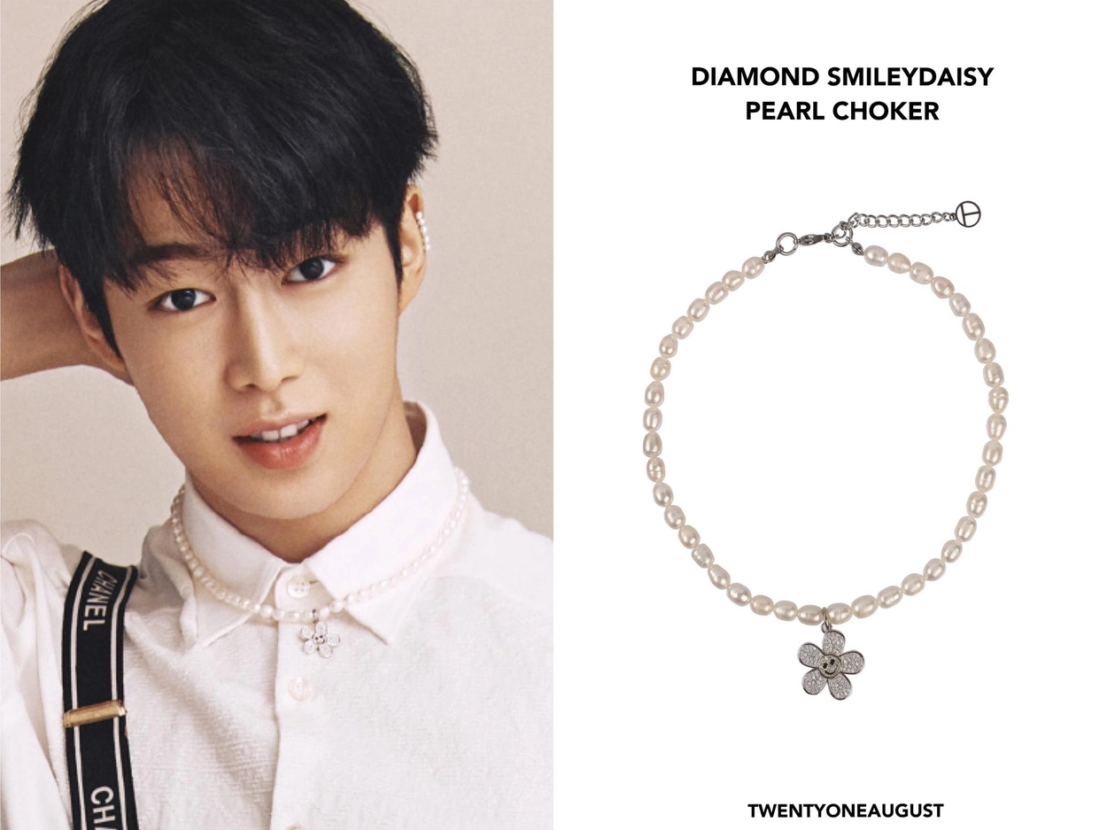 QUEENIE】 DIAMOND SMILEYDAISY PEARL CHOKER : twentyoneaugust-ww