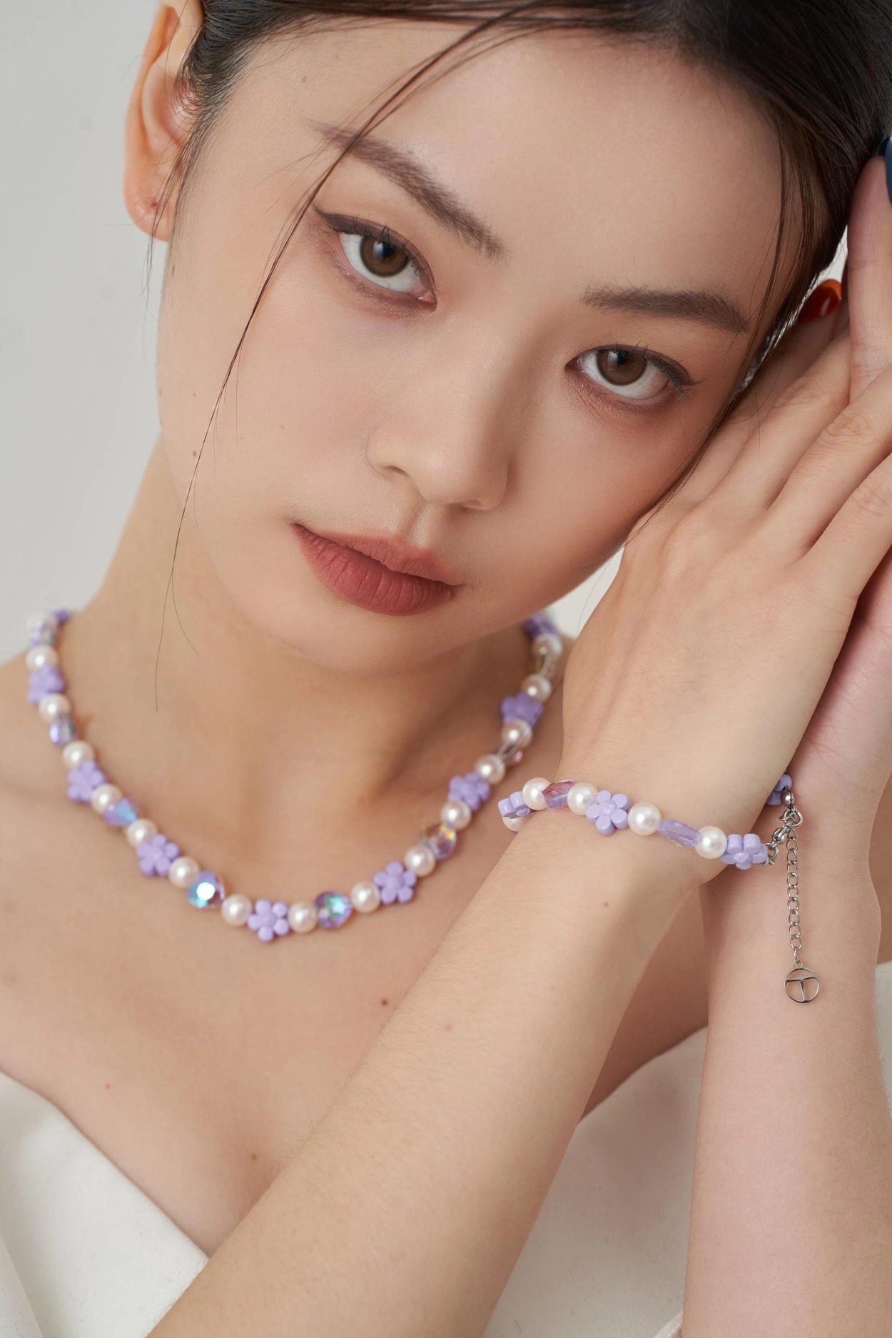 QUEENIE】 PURPLE FLOWER CHOKER : twentyoneaugust