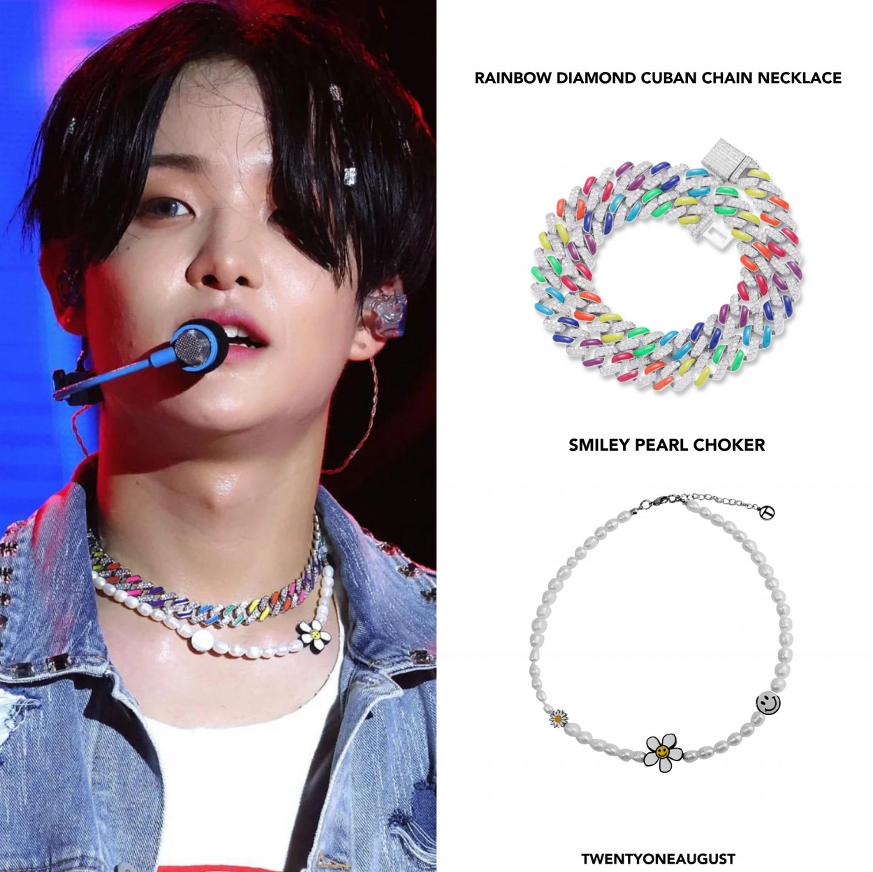TWENTYONEAUGUST☆RAINBOW HOOP CUBAN CHAIN CHOKER TWENTYONEAUGUST☆RAINBOW HOOP CUBAN CHAIN CHOKER ネックレス