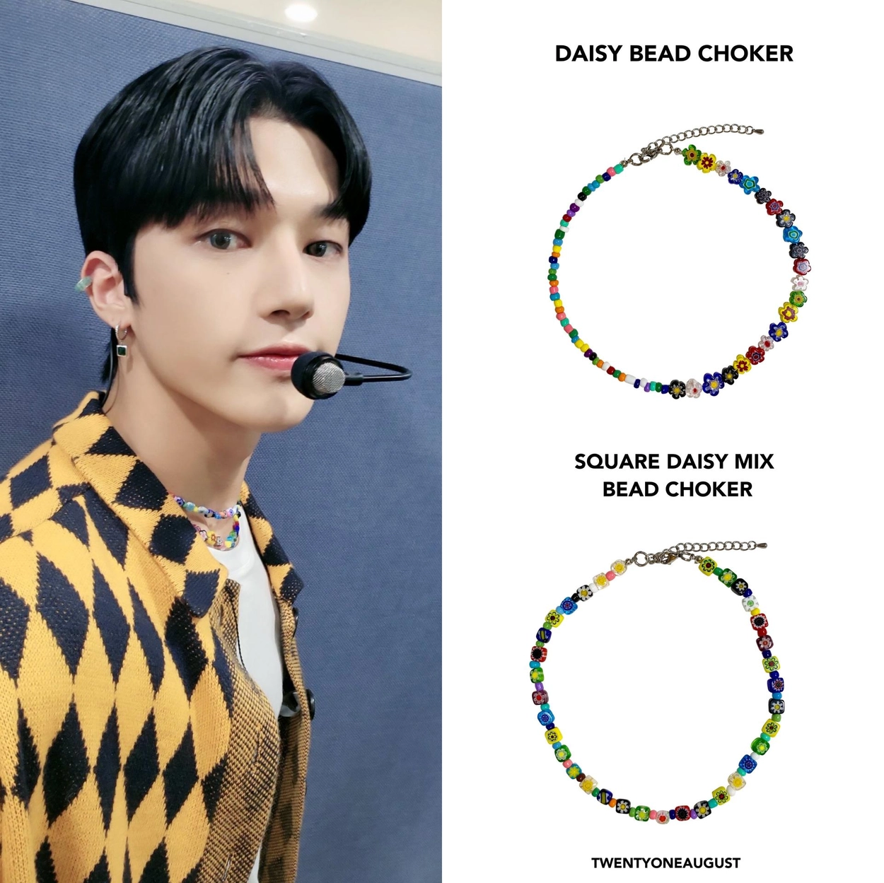 【TWENTYONEAUGUST】DAISY BEAD CHOKER▲IVE着用 TWENTYONEAUGUST】DAISY BEAD CHOKER△IVE着用 (TWENTYONEAUGUST