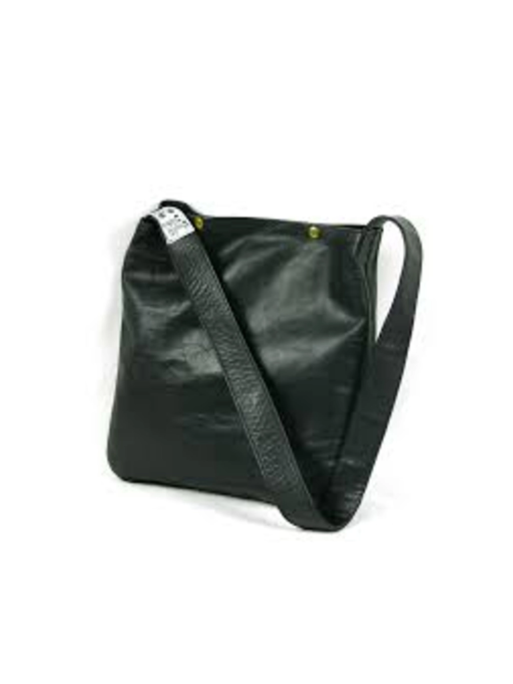 Used Black Leather Postal Pouch Shoulder Bag by Langlitz