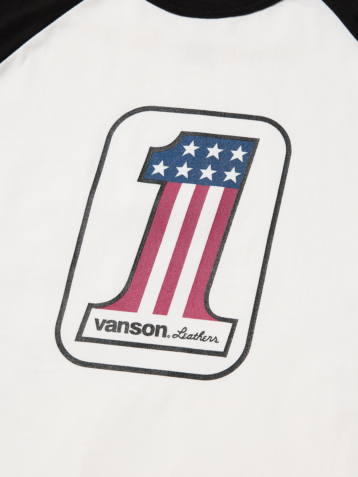 r*k様 vanson leathers Tシャツ　90's 90s No.1 Raglan T-Shirt / White & Black : HIDEANDRIDE INTL