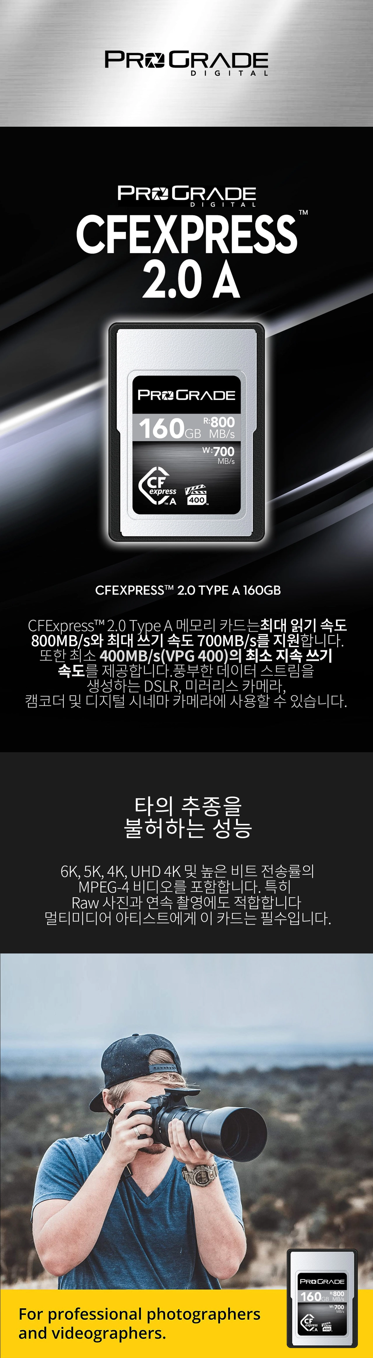 その他 ProGrade CFexpress 2.0 Type A 160GB ProGrade Digital Cobalt CFexpress 2.0 Type A Card Tested