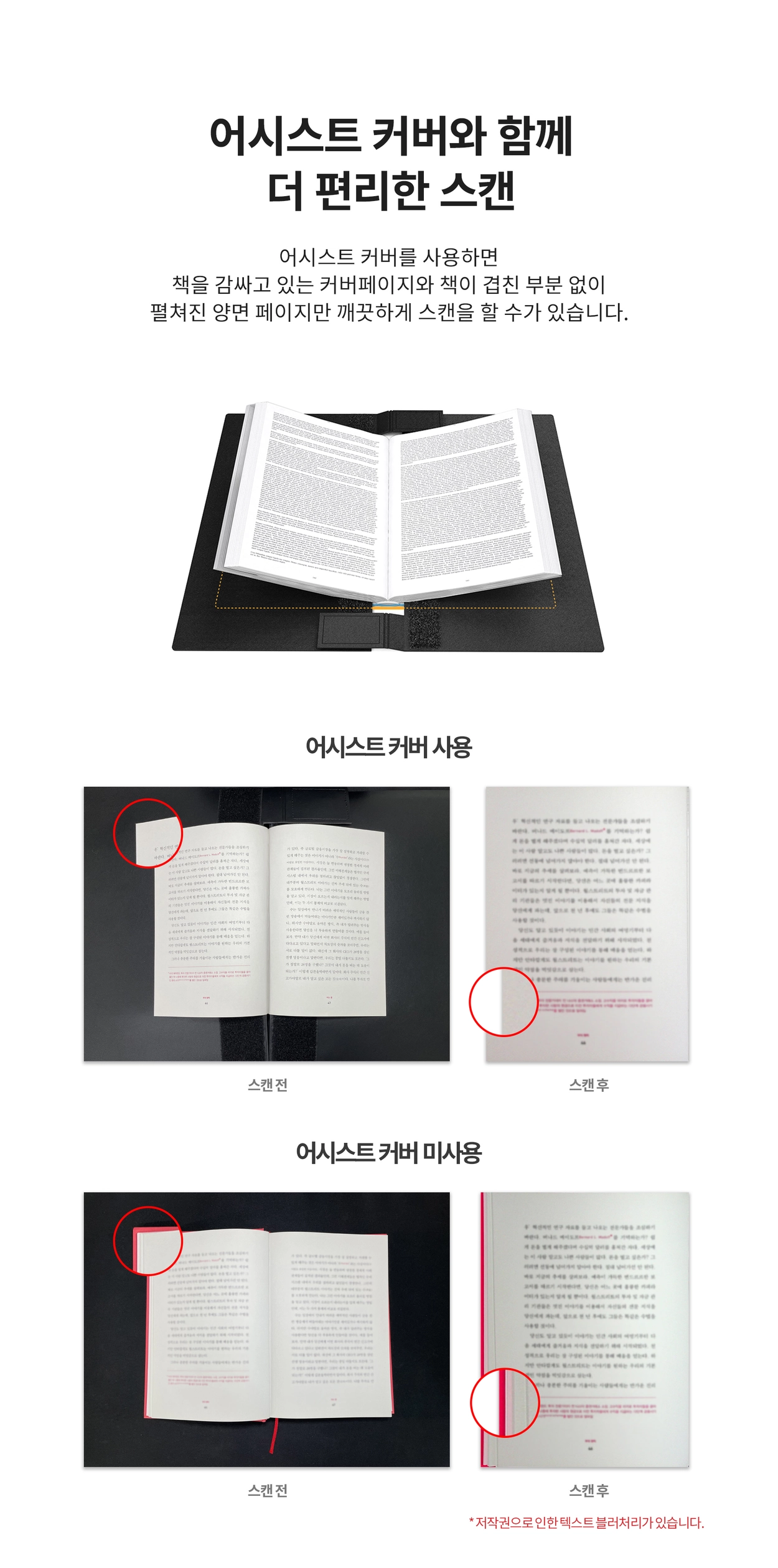 CZUR 비파괴북스캐너 책표지 가림시트 어시스트 커버(Assitive cover) : THEMUJE