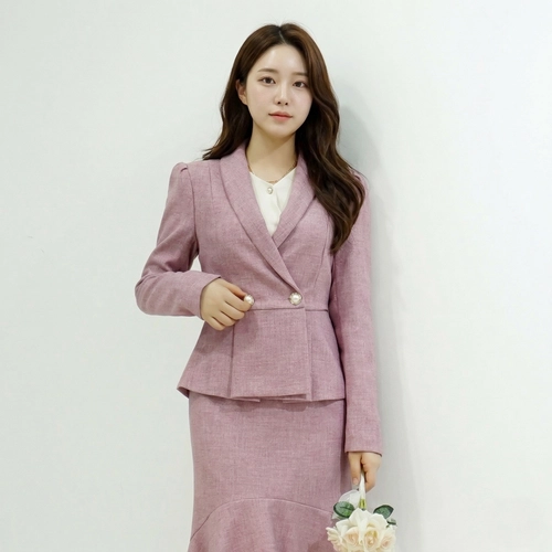 보카시 여성 정장자켓 숄카라 페플럼 스판 하객룩 재킷
