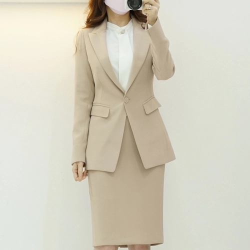 여성정장자켓 테일러드 원버튼 싱글 슬림 스판 재킷 77가능 데일리 오피스 유니폼 면접룩