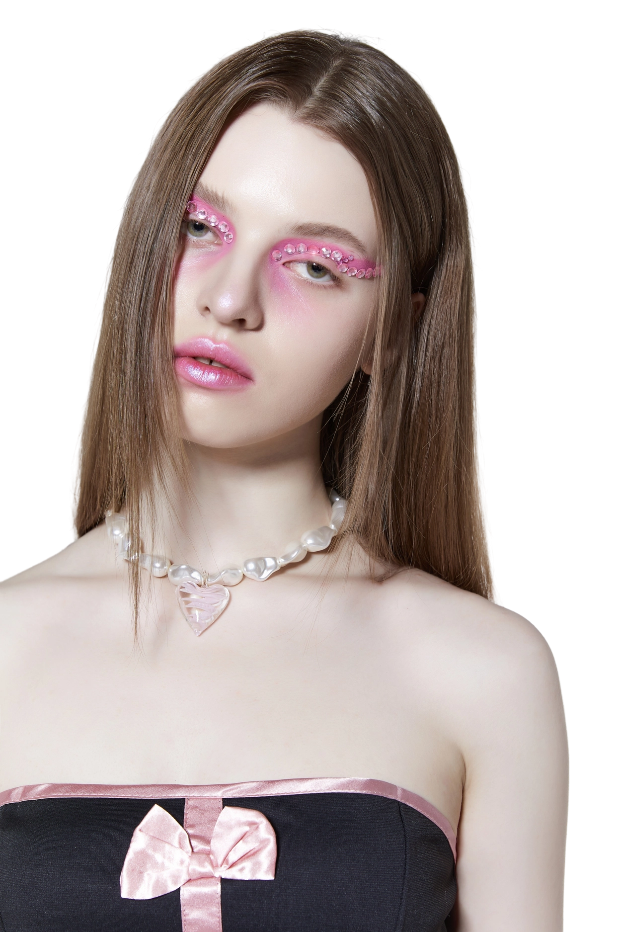 【HURJABOY】 Venetian heart glass pearl necklace (2 Colors) Venetian heart glass pearl necklace _ 2 colors : HURJABOY