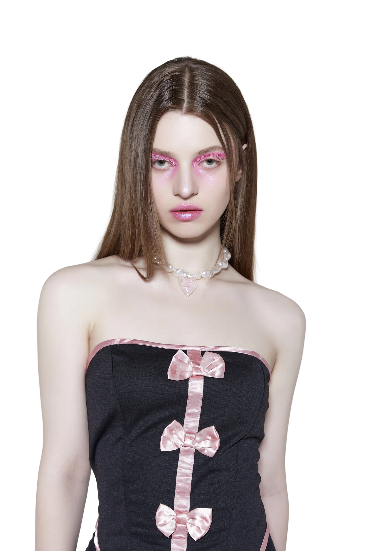 Venetian heart glass pearl necklace _ 2 colors : HURJABOY