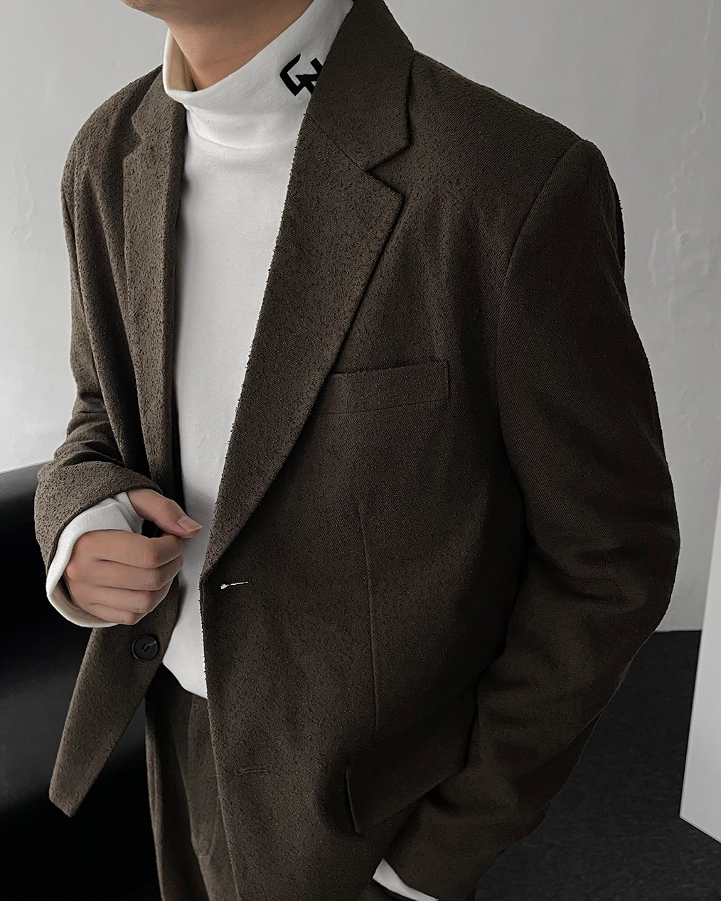 남자 셋업 크롭 자켓