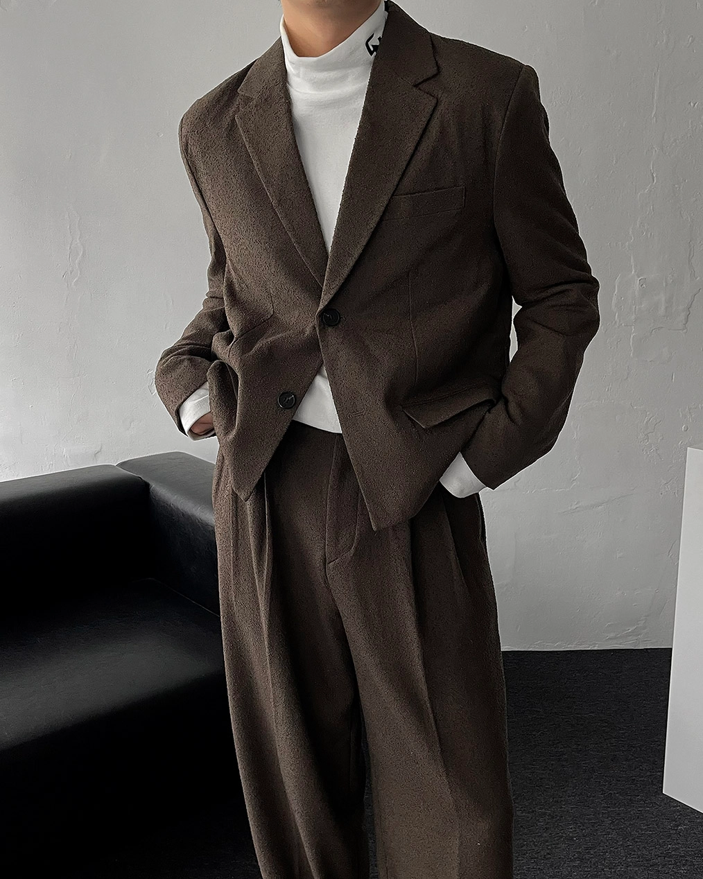 남자 오버핏 크롭 자켓