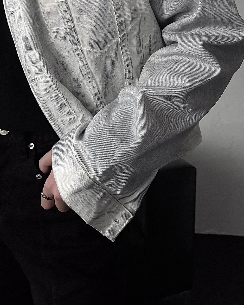 화이트 데님 자켓