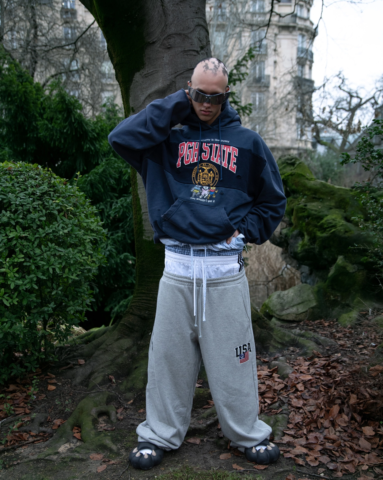 ウェア Project G/R 3 layered sweat pants GR PROJECT G/R - 3 Layered Sweatpants | HBX - Globally Curated