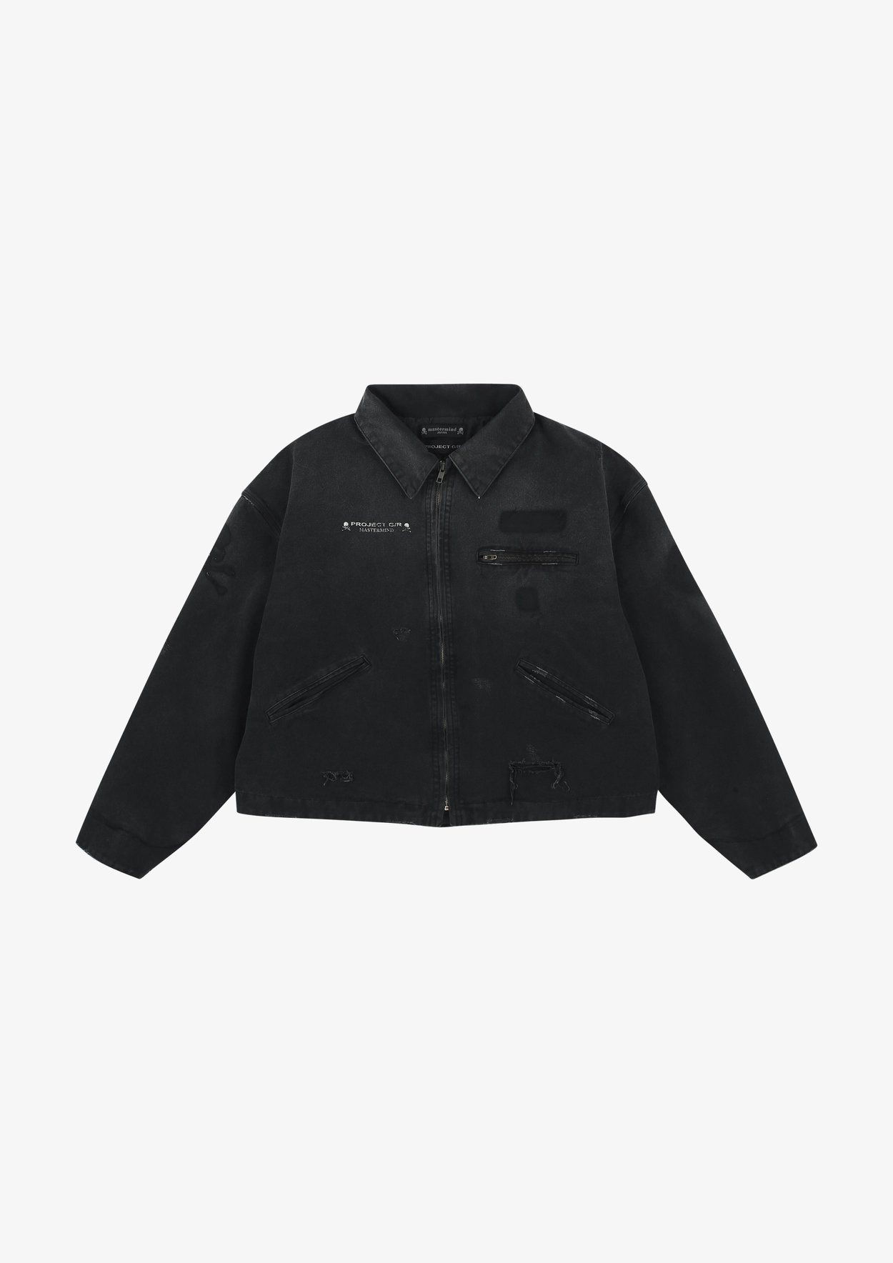 MMJ DISTRESSED CANVAS WORK JACKET - BLACK(MEMBERSHIP ONLY