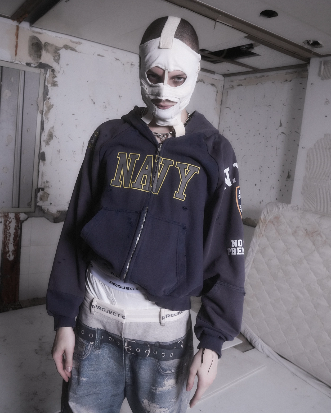 PROJECT G/R - Reconstructed Folded Zip Hoodie | HBX
