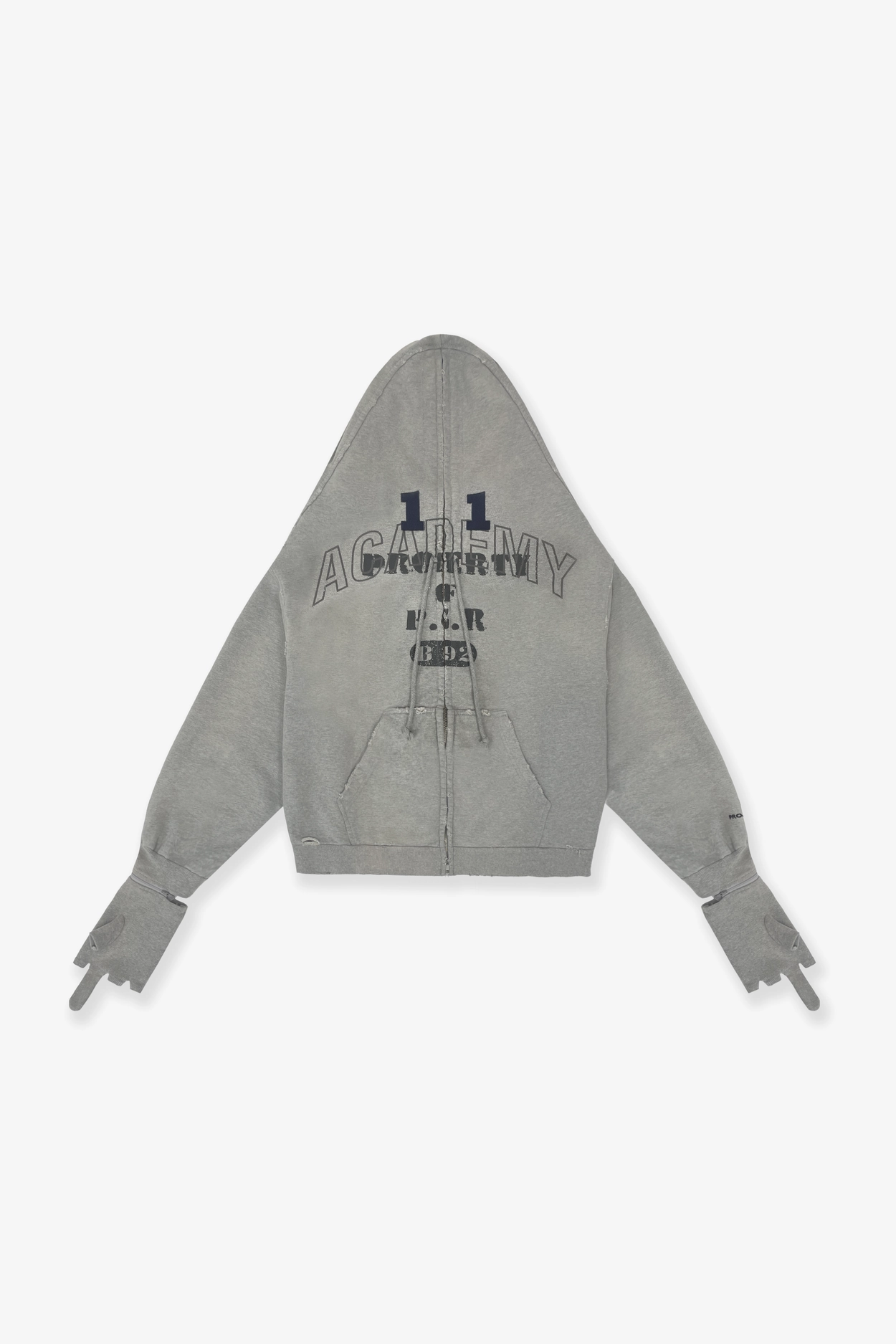 ZYGON ZIP HOODIE - MELANGE GREY : PROJECT G/R