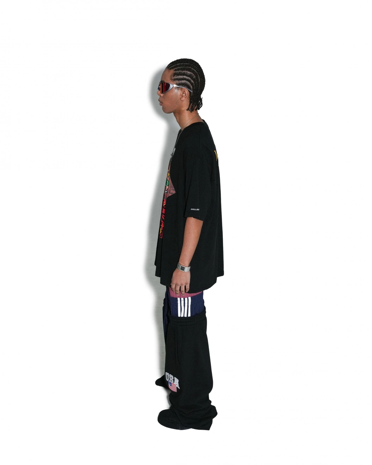最安値PROJECT G/R LAYERED SWEAT PANTS BLACK PROJECT G/R - 3 Layered Sweatpants | HBX - Globally Curated