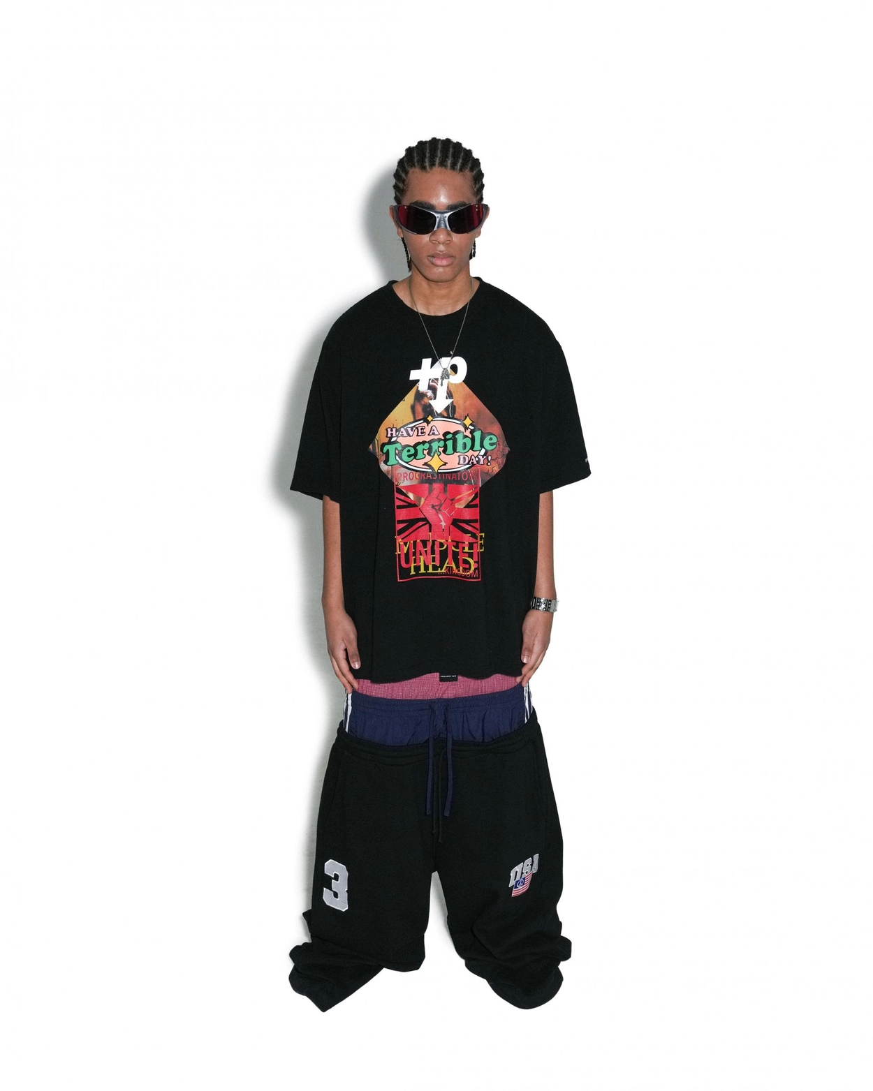 3 LAYERED SWEAT PANTS - BLACK : PROJECT G/R