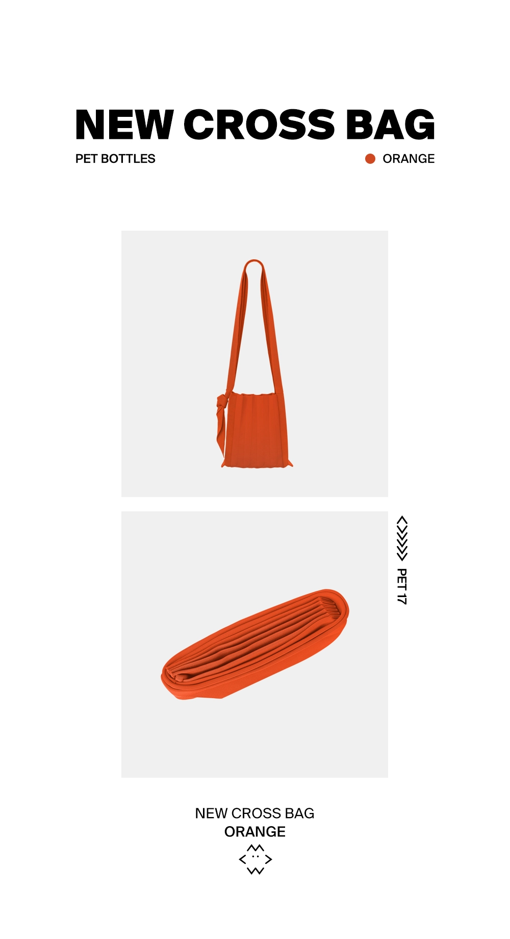 PLEATS MAMA 正規品関税込み NEW CROSS BAG CREAM ORANGE New Cross Bag Cream Orange : PLEATSMAMA: Sustainable Knit