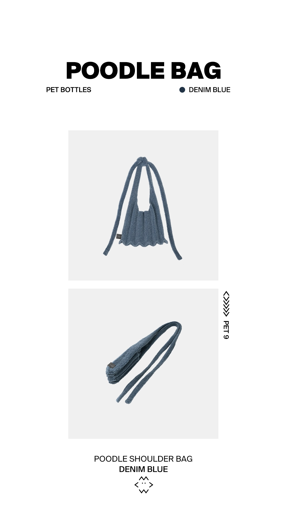 【PLEATS MAMA】 Poodle Shoulder Bag GRAY POODLE BAG BLACK : PLEATSMAMA: Sustainable Knit Pleats Bag