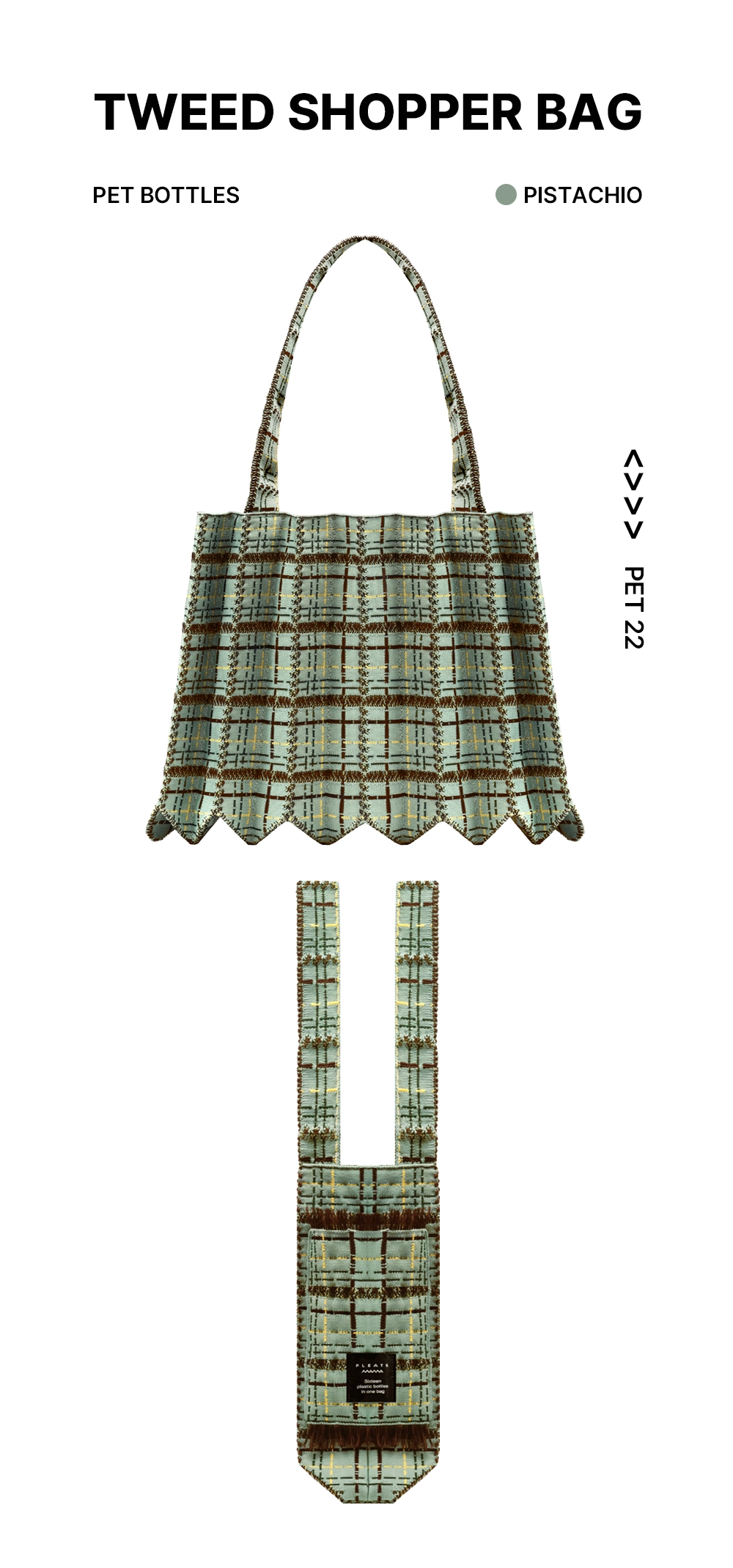 【PLEATS MAMA】Tweed Shopper Bag (4 COLOR) TWEED SHOPPER BAG PALE PINK : PLEATSMAMA: Sustainable Knit