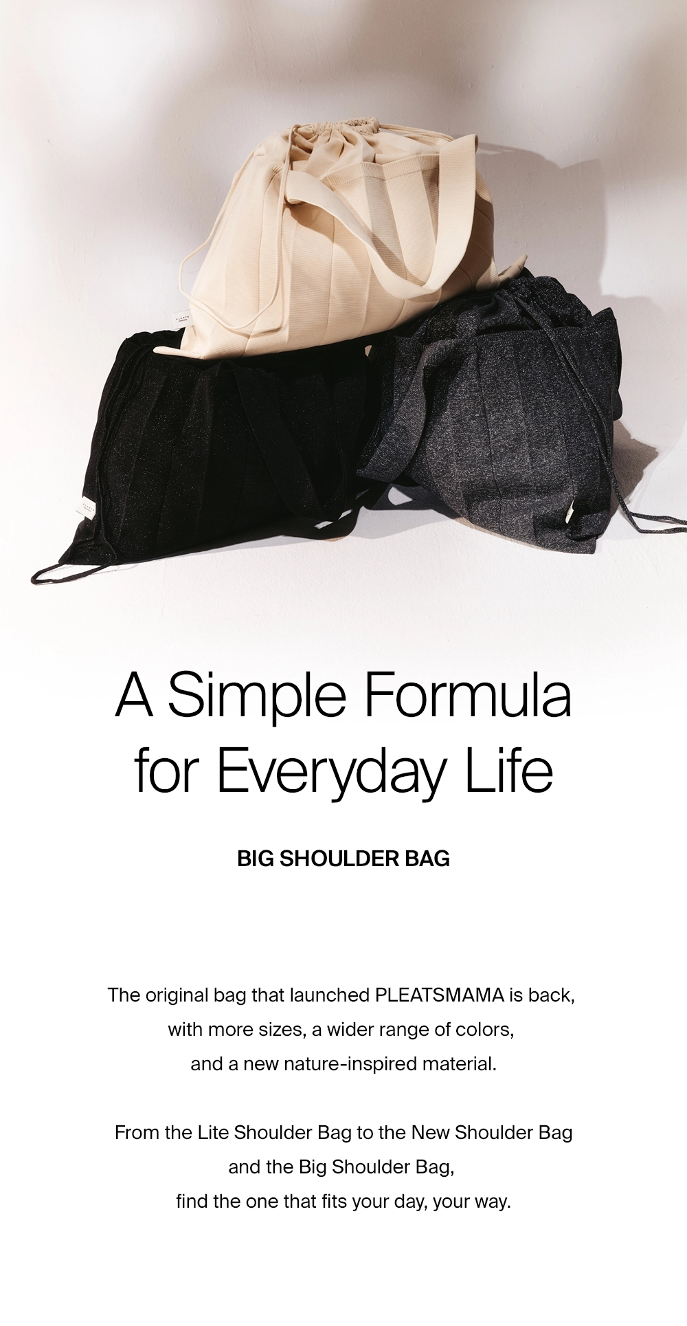 NEW【PLEATSMAMA】NEW BIG SHOULDER Bag (6 色) PLEATSMAMA | NEW