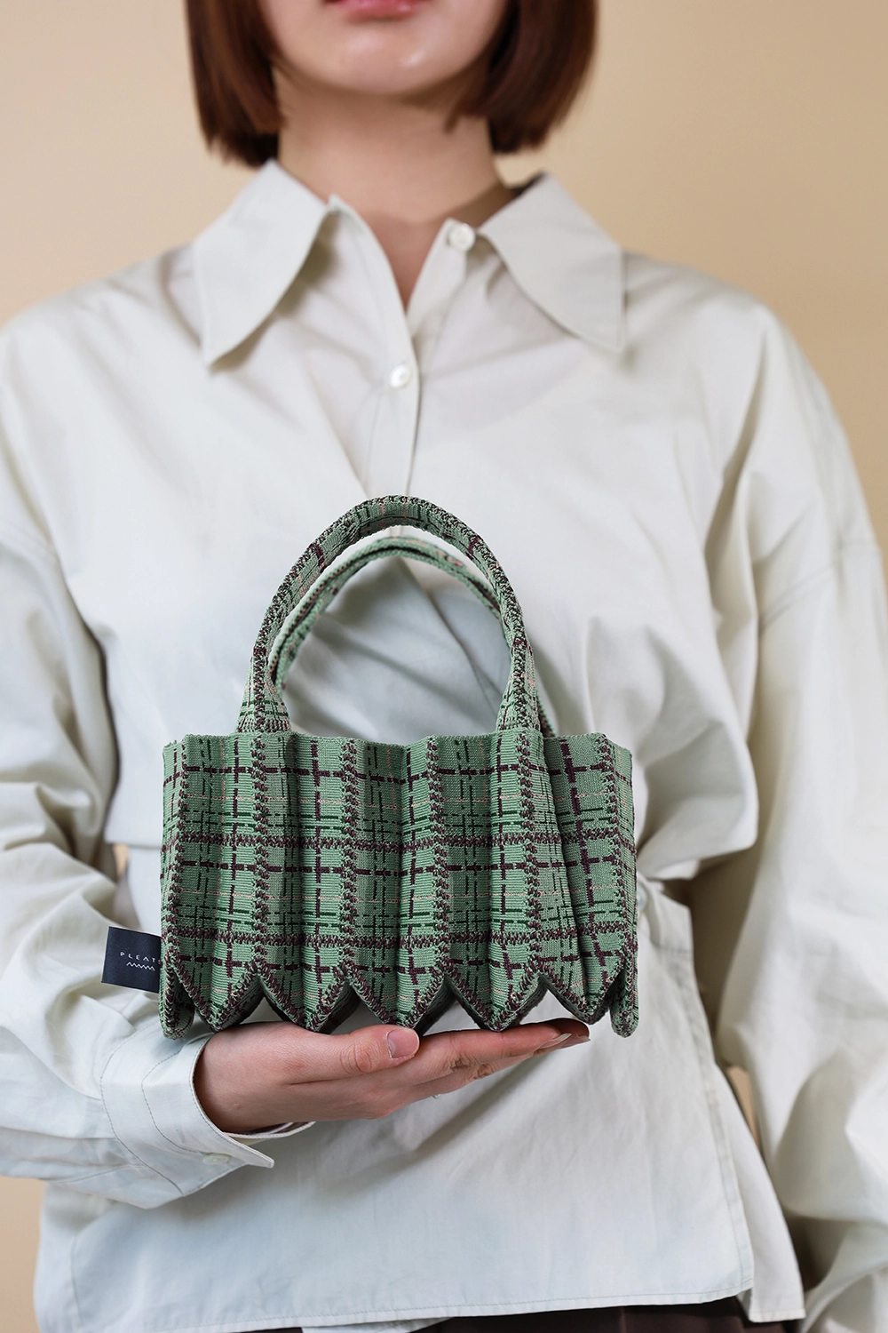 PLEATS MAMA ♥ Tweed Mini Tote Bag /追跡付 TWEED MINI TOTE BAG PALE PINK : PLEATSMAMA: Sustainable Knit