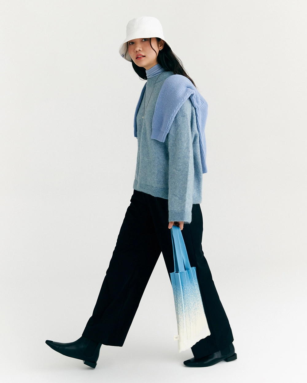 Tote Bag Ocean Sky : PLEATSMAMA: Sustainable Knit Pleats Bag